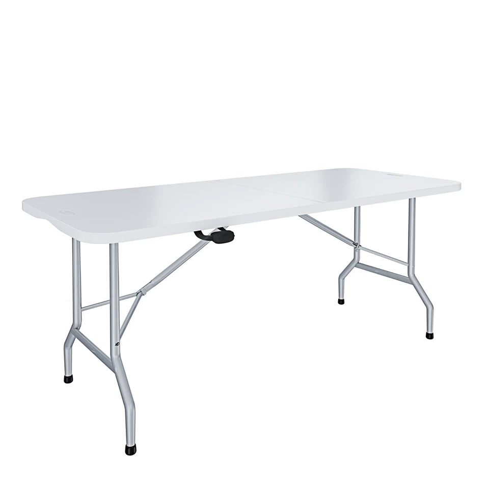 Tavolo tavolino pieghevole in dura resina set birreria facile trasporto bianco - Immagine 4 di 4