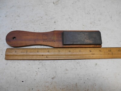 vintage smiths washita oil stone on paddle sharping stone