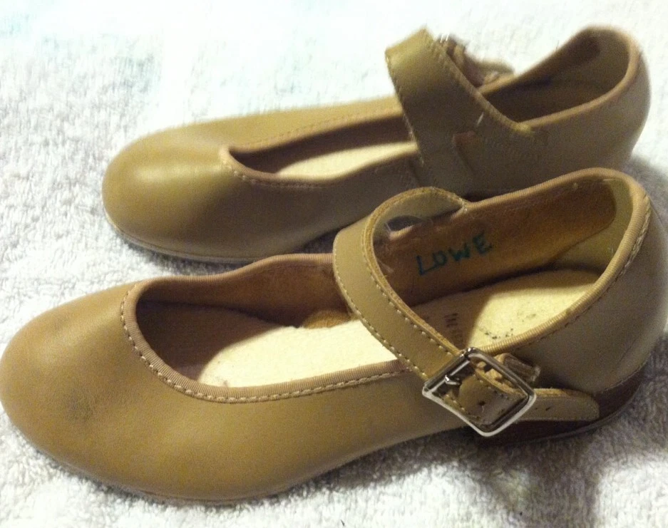 Capezio Tele Tune Tape Zapatos Cuero Beige 12.5 Niños Foto 3 de 4