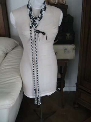 Antique Vintage Handmade Black & White Woven Beaded Lariat  display picture 1