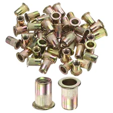 50-Pack 1/4-20 UNC Rivet Nuts, Color-Plated Zinc Knurled Threaded Insert Nut