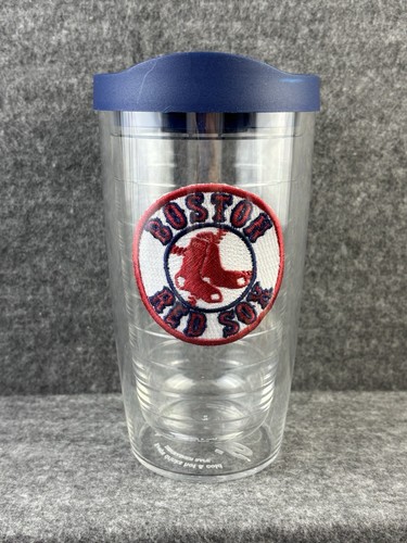 TERVIS 16 OZ RED SOX MLB TUMBLER EMBROIDERED LOGO PATCH BLUE LID DOUBLE WALLED - Picture 1 of 19