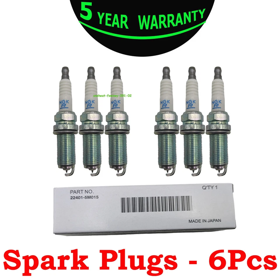 6 PCS NGK Laser Iridium Spark Plugs PLFR5A11 22401-5M015 FOR VQ35 VQ40 3.5L 4.0L - Image 2 of 4