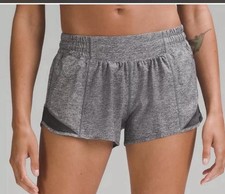 Lululemon Hotty Hot High-Rise Lined Short 2.5 inseam Lr Size 8 Gray EXCELLENT