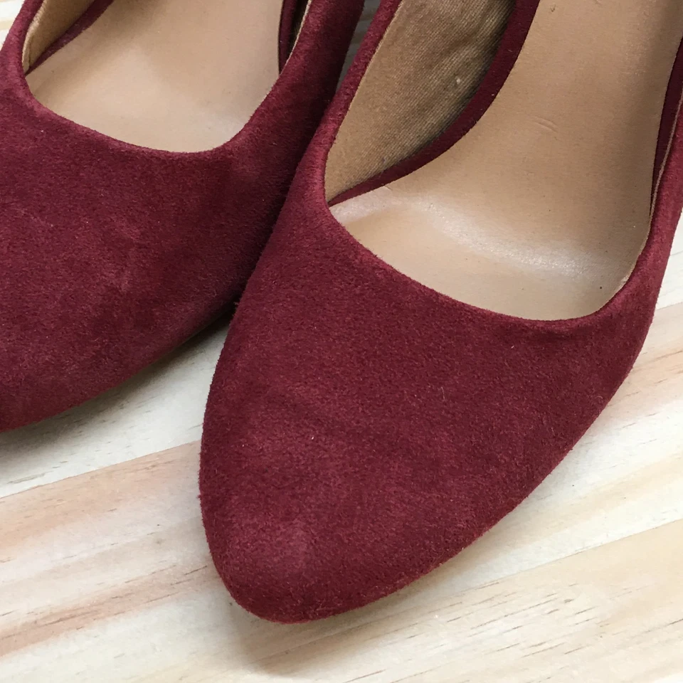 Zapatos de tacón Franco Sarto para mujer 6,5 M de terciopelo borgoña sin cordones Foto 4 de 4