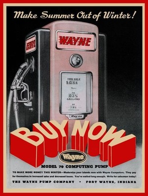 1937 Wayne Pump Co. Model 70 Computing Gas Pump New Metal Sign: 12x16''
