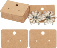 100 Pcs Earring Display Cards Hanging Earring Kraft Paper Tags for Jewelry