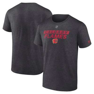 Men's Fanatics  Heather Charcoal Calgary Flames Authentic Pro Core Primary