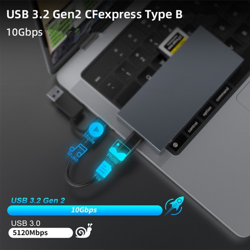 USB 3.2 Gen2 10Gbps CFexpress Type B/CF/MS/XD/SD/TF 6 IN 1 Multi Card Reader - Afbeelding 9 van 12