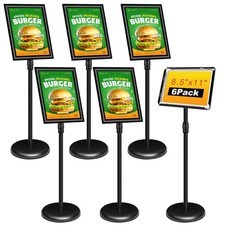 INNOVSIGN 6Pack Adjustable Sign Holder 8.5''x11'' Floor Standing Poster Stand