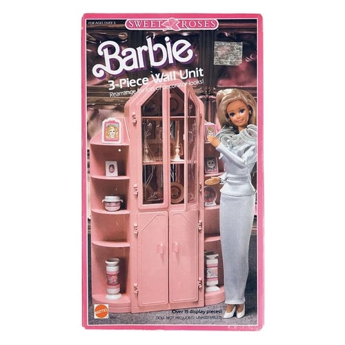 Vintage 1987 Mattel Sweet Roses Barbie Wall Unit – 3 Piece Set #4772
