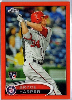 2012 Topps Chrome Bryce Harper #196 Orange Refractors Washington Nationals