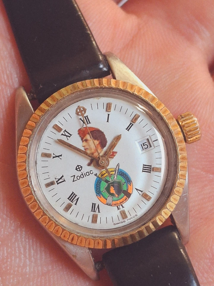 A Very Rare Authentic ZODIAC Automatic Memorial Muammar Gaddafi Libya VTG 1980s - Image 4 of 4
