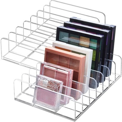 2 Pack Acrylic Eyeshadow Palette Makeup Organizer - 7-Section Makeup Palette ...