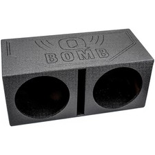 VENTED 0.75" MDF WOOFER ENCLOSURE BOX w/ BEDLINER FINISH for 2 15 SUBWOOFERS