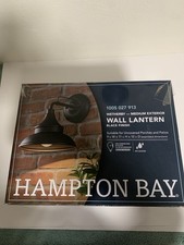 Hampton Bay Outdoor Wall Lantern Sconce Light Black NIB