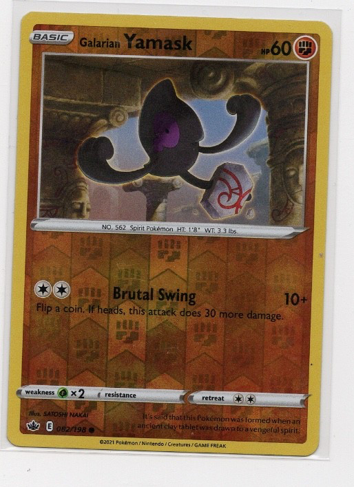 Galarian Yamask 082/198 Common Reverse Holo Pokemon TCG