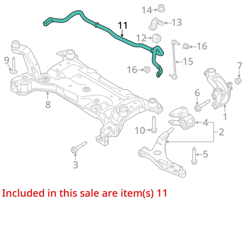 2018 林肯 MKC FWD 前稳定杆 原始设备制造商 55K 英里 - LKQ418603382 — 第 3/4 张图片