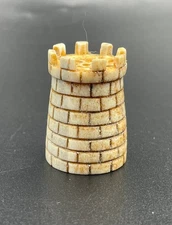 Handcarved Medieval Tower Thimble – Miniature Castle Figurine, Collectible Gift