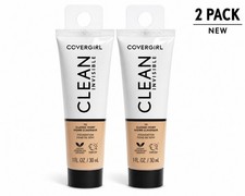 Covergirl Clean Invisible Foundation Classic Ivory 110 2 Pack 30ml Vegan