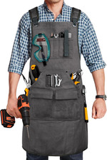 Woodworking Apron for Men Heavy Duty Waxed Canvas with 9 Tool Pockets S 3XL