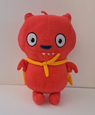 Ugly Dolls Lucky Bat Plush Stuffed Red 2019 Yellow Cape Fabric Eyes 9"