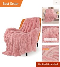 Faux Fur Throw Blanket,Super Soft Fuzzy Blanket for Couch Sofa Bed,Fluffy Bla...