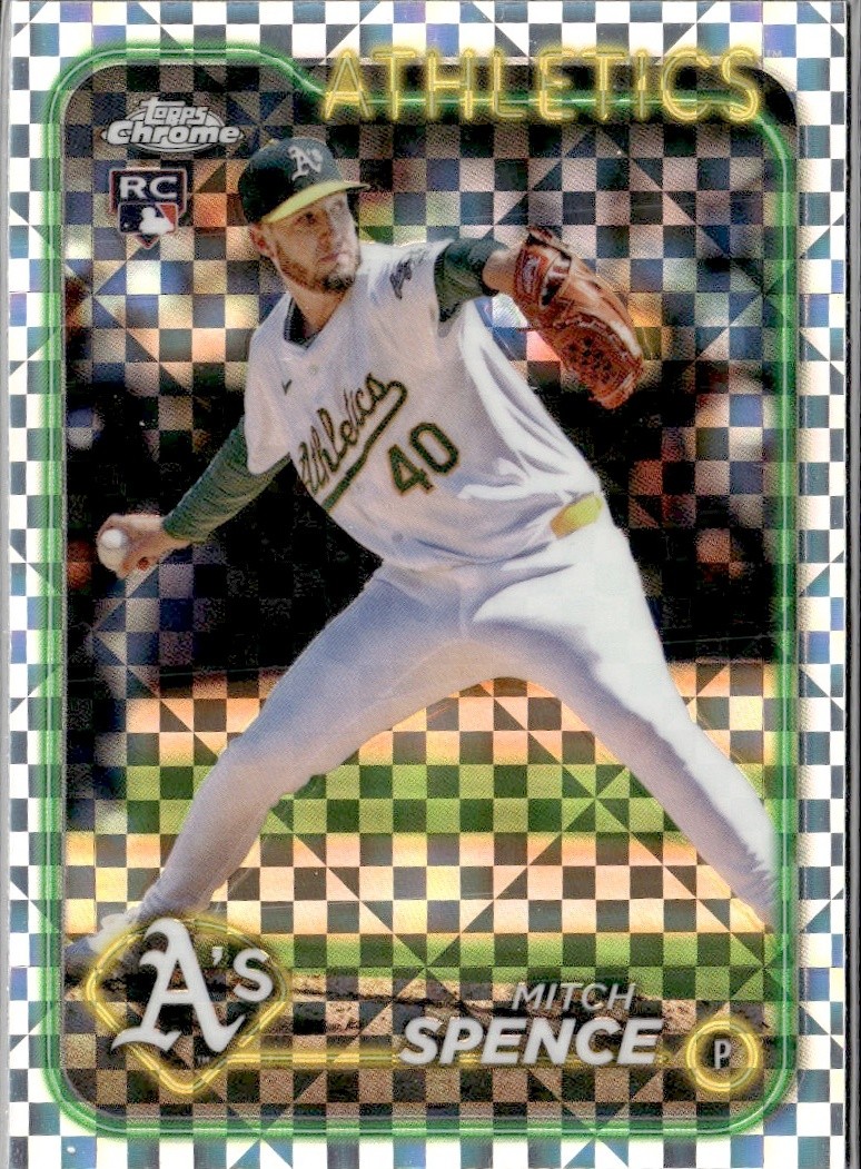 2024 Topps Chrome Update Mitch Spence RC X-Fractor USC166 Athletics Baseball