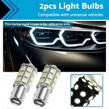 2x 12V BA15D LED White 27 SMD 5050 For Caravan Car Auto Indicator Signal Light