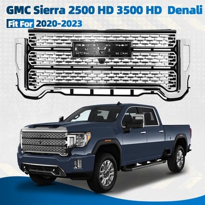 Front Bumper Grille For 2020-2023 GMC Sierra 2500HD 3500HD Denali Chrome