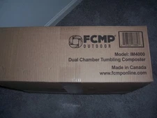 FCMP Outdoor 37 Gallon Elevated Dual Chamber Tumbling Garden Composter Bin,Black