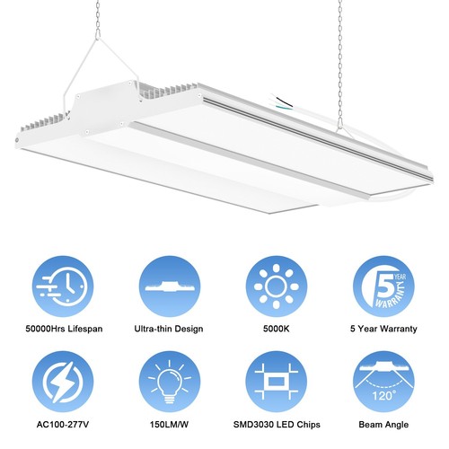 240W LED Linear High Bay Light Fixture Warehouse Supermarket High Bay Shop Lamp - Picture 3 of 13