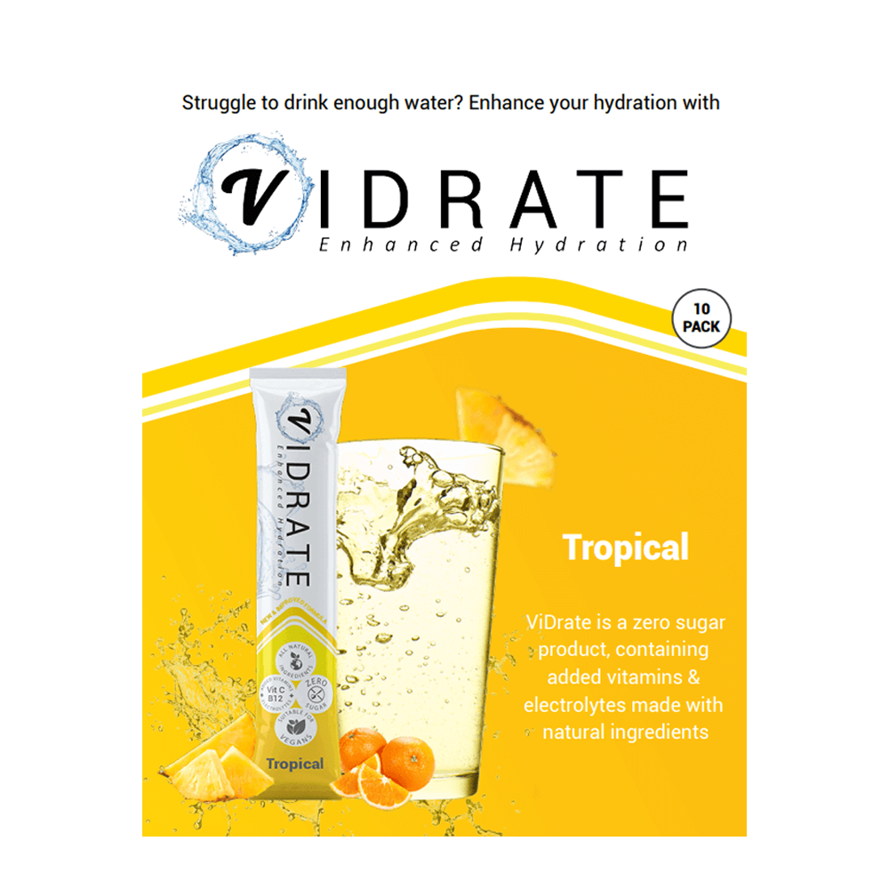 ViDrate Tropical Hydration Powder 10 x 3g Sachets Electrolyte Drink