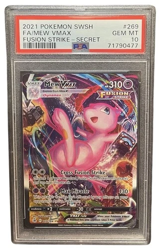 PSA 10 Pokemon TCG Fusion Strike Mew VMAX 269/264 Secret Rare Alternate Alt Art