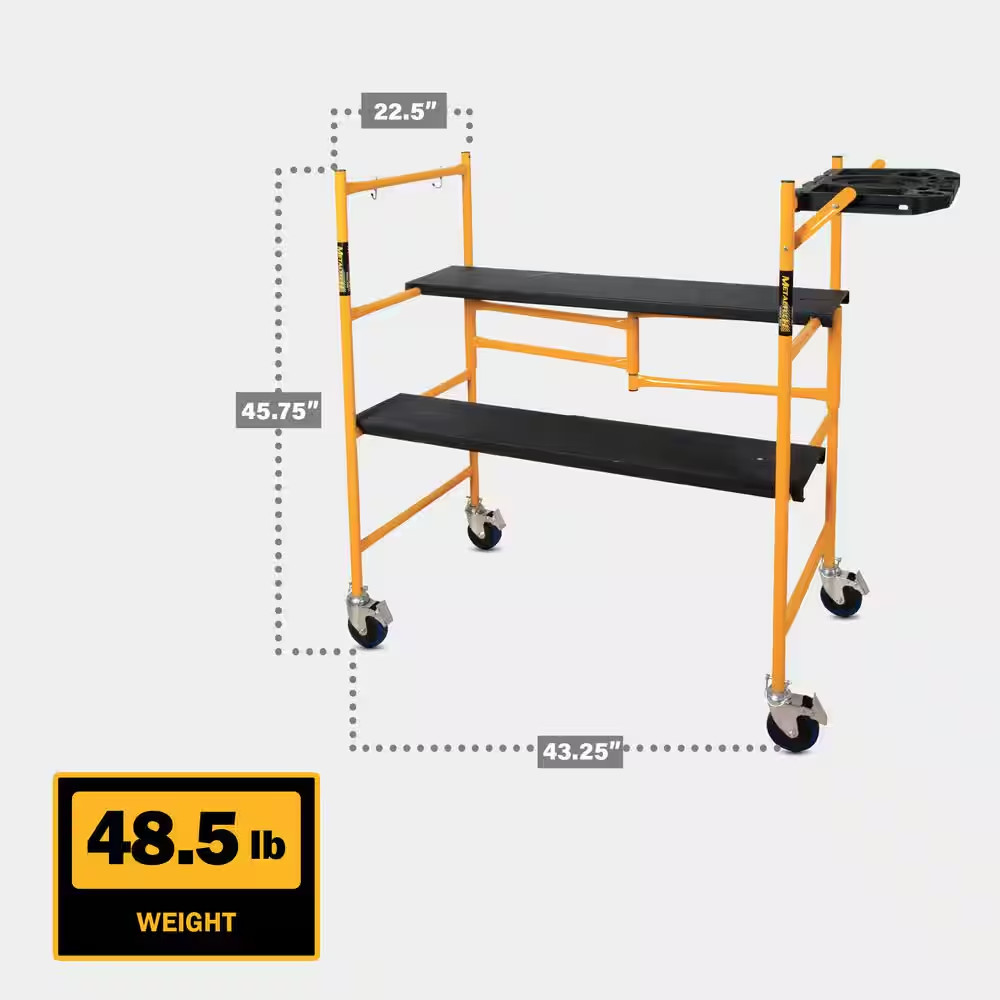 Jobsite Series Baker 4.1 Ft. H X 3.4 Ft. W X 1.8 Ft. D Mini Scaffold Platform...