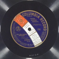 FREDERICK STOCK Poet And Peasant Overture COLUMBIA A5991 VG+ 78 12" 1917