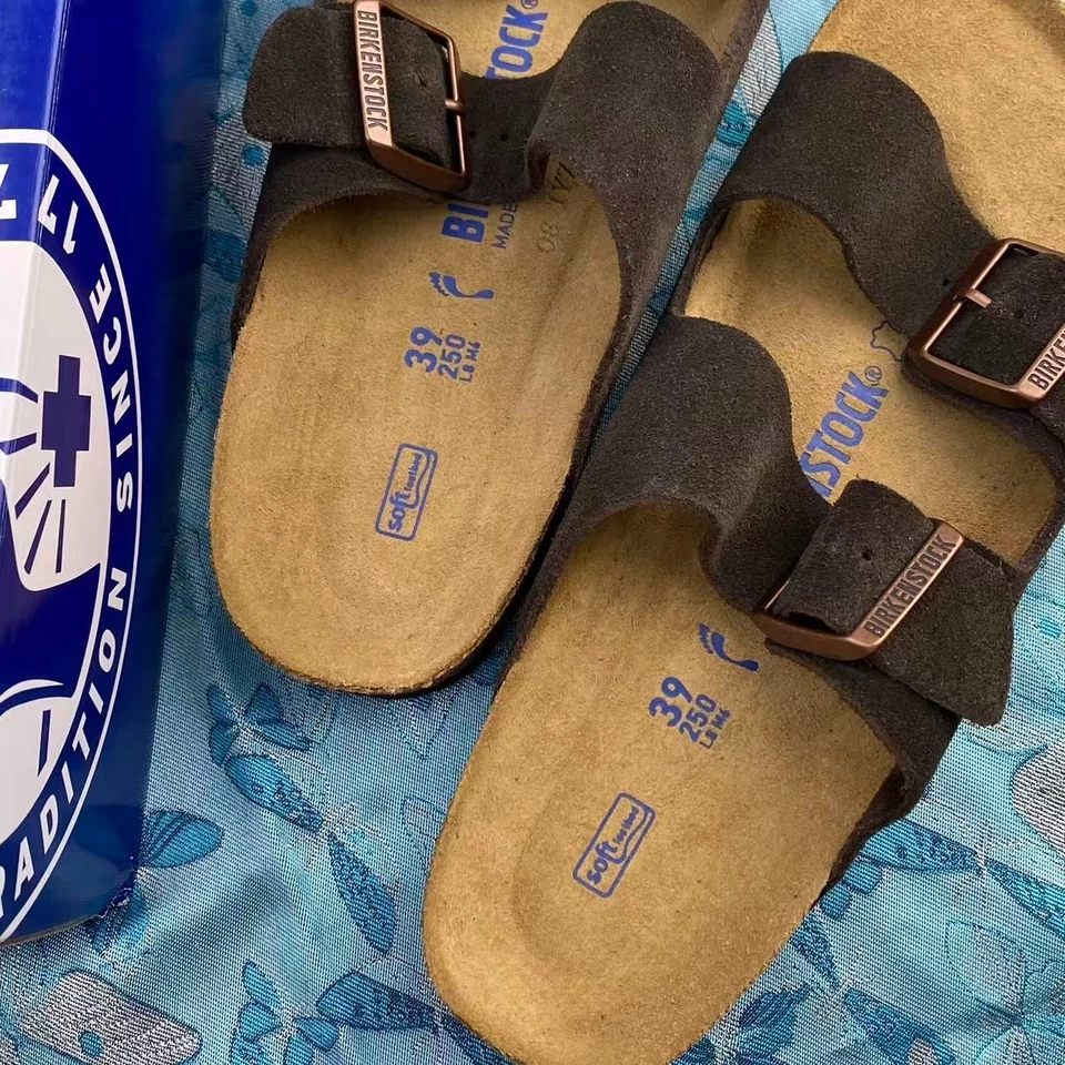 Sandalias Birkenstock Arizona clásicas de gamuza moca unisex estrechas/anchas UE 37-45 Foto 4 de 4