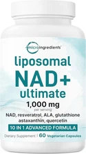 Liposomal NAD+ Ultimate 1,000mg | 60 Veggie Capsules | 60 Count (Pack of 1)