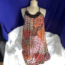 Multicolor Beaded Paisley Camisole Tank Top 65 Cotton Sleeveless Women