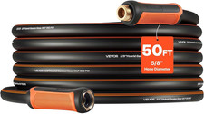 50FT Garden Hose 5/8" Heavy Duty 4-Layer Rubber 150PSI Flexible Non-Kink w/ 3/4"