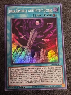 Yugioh Battle of Chaos BACH-EN056 Dark Contract with Patent License Super Rare