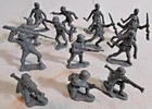 1970's Lido Battleground playset 54mm Dark Gray WW2 German Army Soldiers Marx