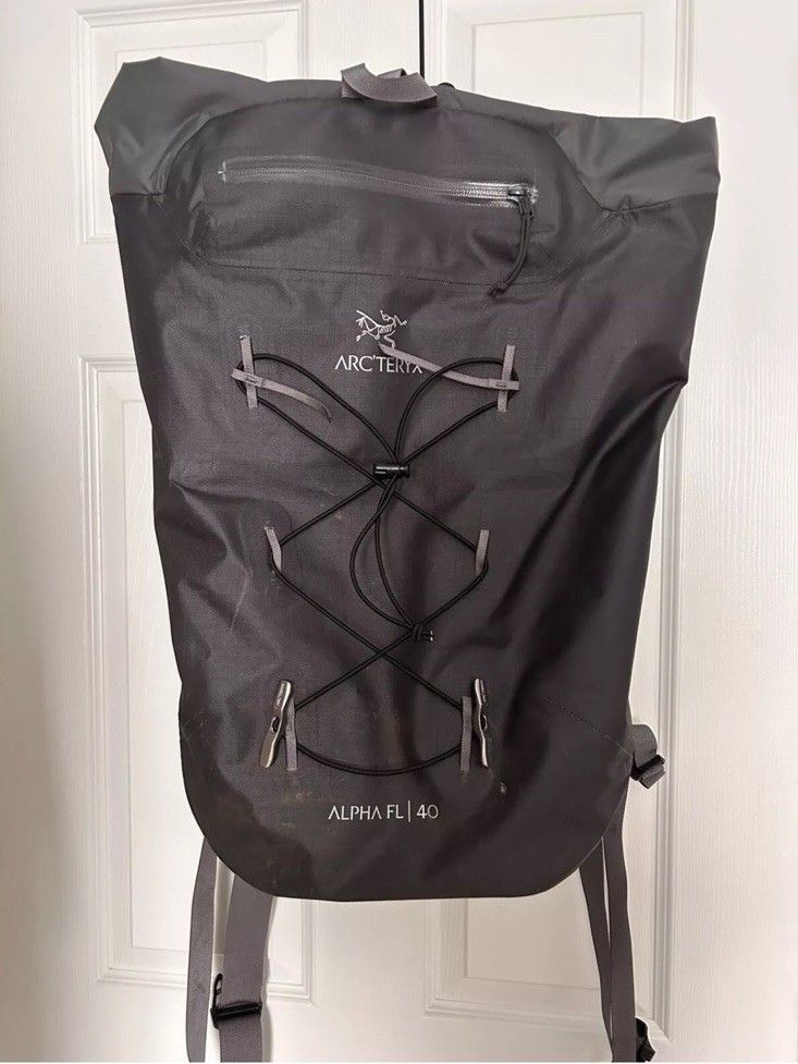 Arc'teryx Alpha FL 40 Backpack Carbon Copy Black Waterproof Arc'teryx Alpha FL 40 Backpack Carbon Copy Black Waterproof