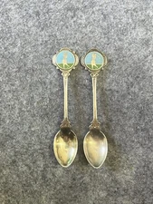 Rare Vtg 2x RODD EPNS-A1 Female Golfing Collector Spoons