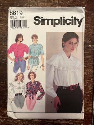 Simplicity 8619 UNCUT Sewing Pattern, Misses' Blouses, Size H (6-10)
