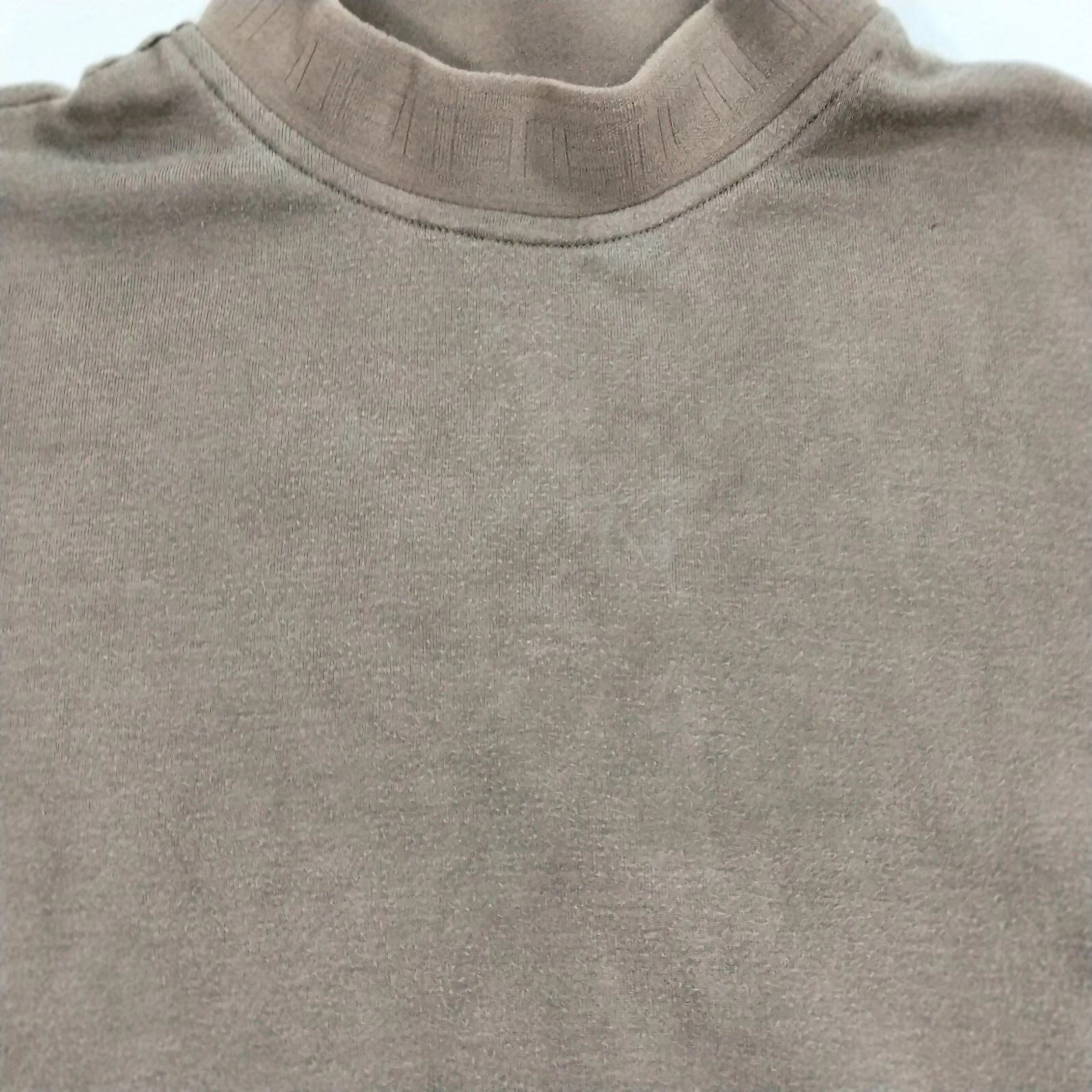 HERMÈS Felpa maglione misto seta Hermes logo H finto collo alto taglia 34 oliva