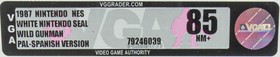Nintendo NES *Wild Gunman* Nuevo/Nuevo VGA 85 NM+ Versi&oacute;n Espa&ntilde;ola