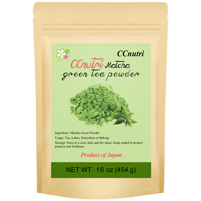 Premium Pure Matcha Green Tea Powder Natural Unsweetened Without Additives 16oz