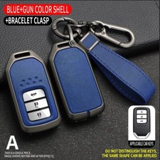 Remote Metal Leather Key Case Fob Cover For Honda Civic Accord Pilot Crv 2016-21 Remote Metal Leather Key Case Fob Cover For Honda Civic Accord Pilot Crv 2016-21