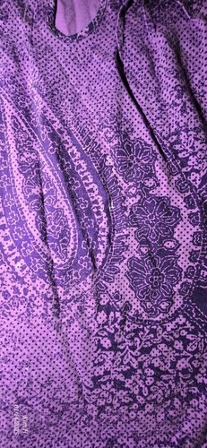 Basic Editions Womens 2X Paisley Purple with Beaded Accent Short Sleeve - Picture 6 of 8